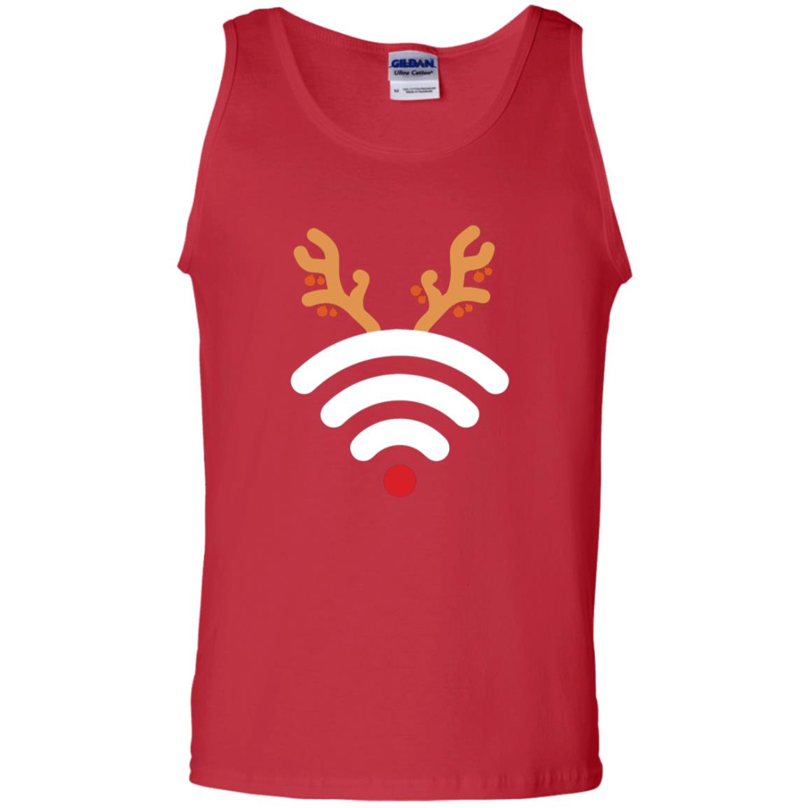 Wifi Signal Symbol Icon Reindeer X-mas Gift Shirt Red