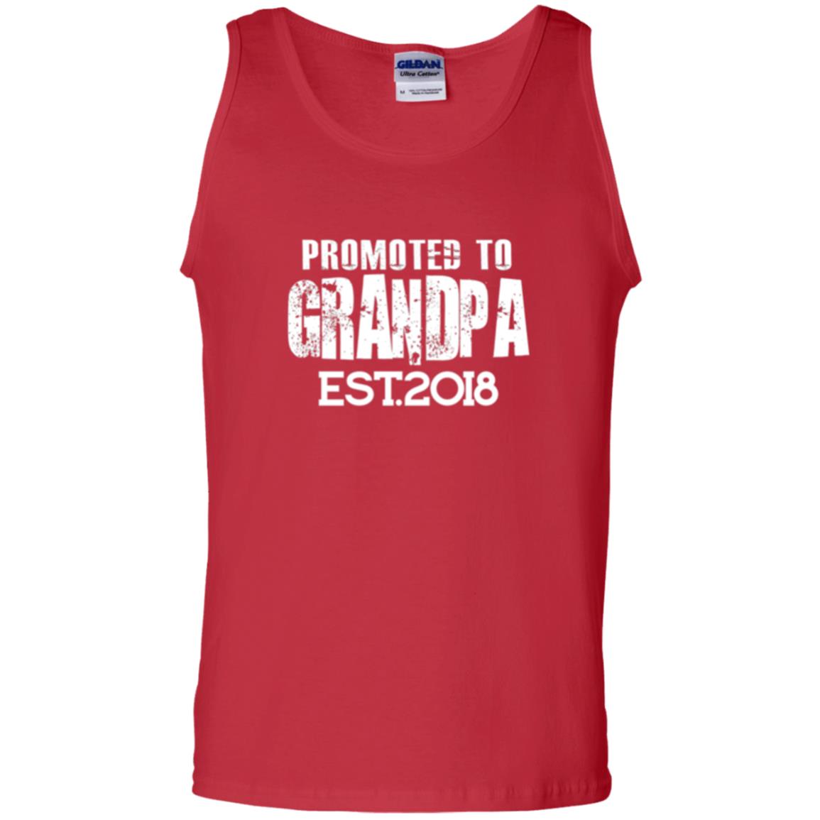 Papa T-shirt Promoted To Grandpa Est 2018 T-shirt Red