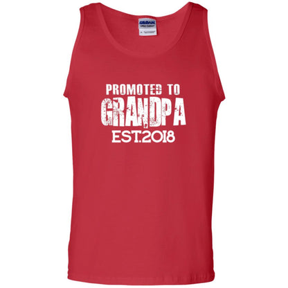 Papa T-shirt Promoted To Grandpa Est 2018 T-shirt Red