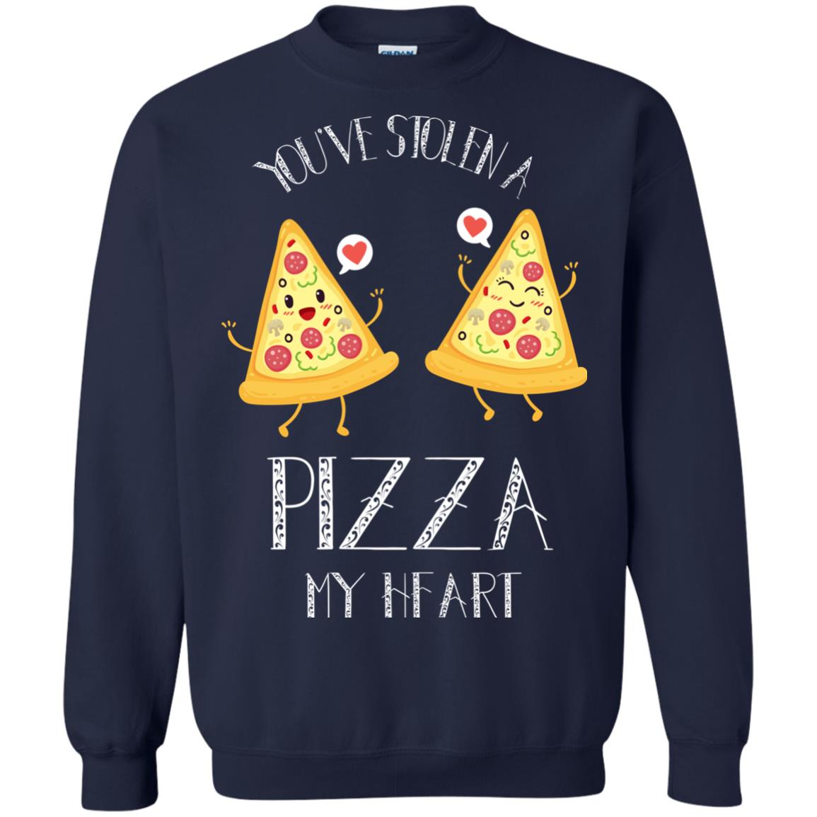 Pizza Lover T-shirt You've Stolen A Pizza My Heart Navy