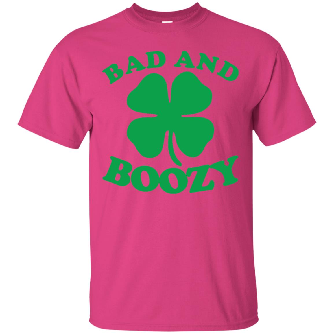 Bad And Boozy Saint Patricks Day T-shirt Heliconia