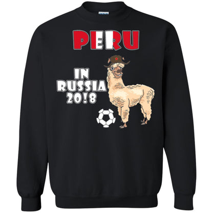 Soccer T-shirt Peru National Team Llama In Russia 2018 Cup Black