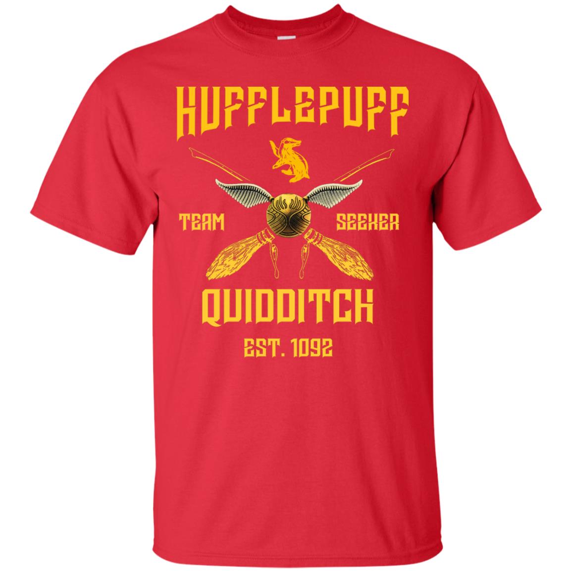 Hufflepuff Quidditch Team Seeker Est 1092 Harry Potter Shirt Red