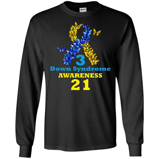 Down Syndrome Awareness Shirt Blue And Yellow Ribbons Black