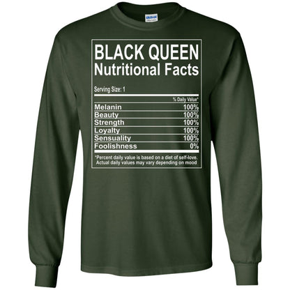 Black Queen Nutritional Facts T-shirt Self Love Forest Green