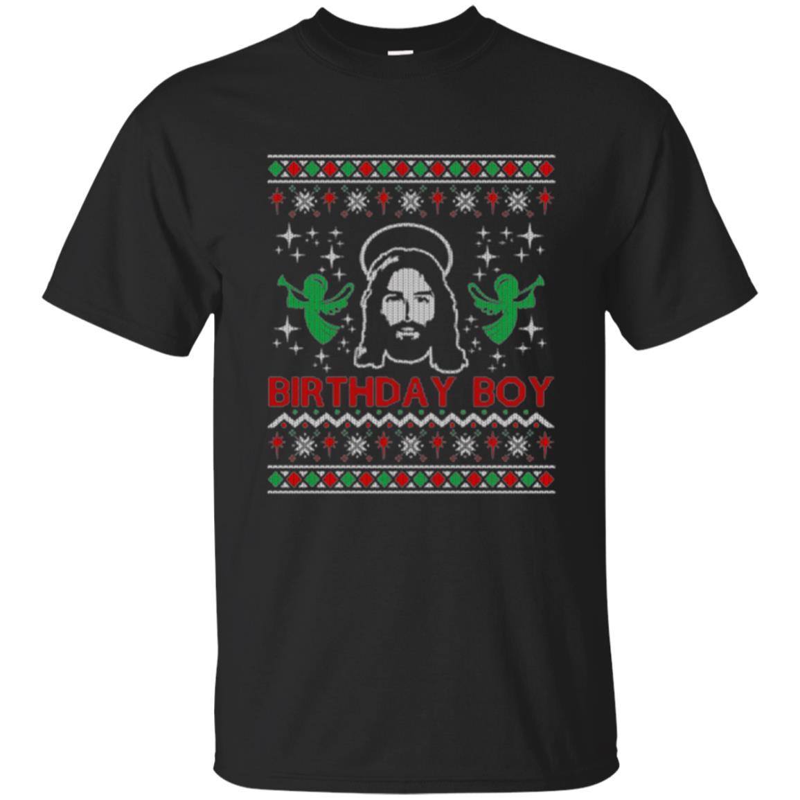Christmas T-shirt Jesus Birthday Boy Ugly Christmas Sweater Black