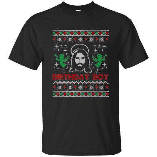 Christmas T-shirt Jesus Birthday Boy Ugly Christmas Sweater Black