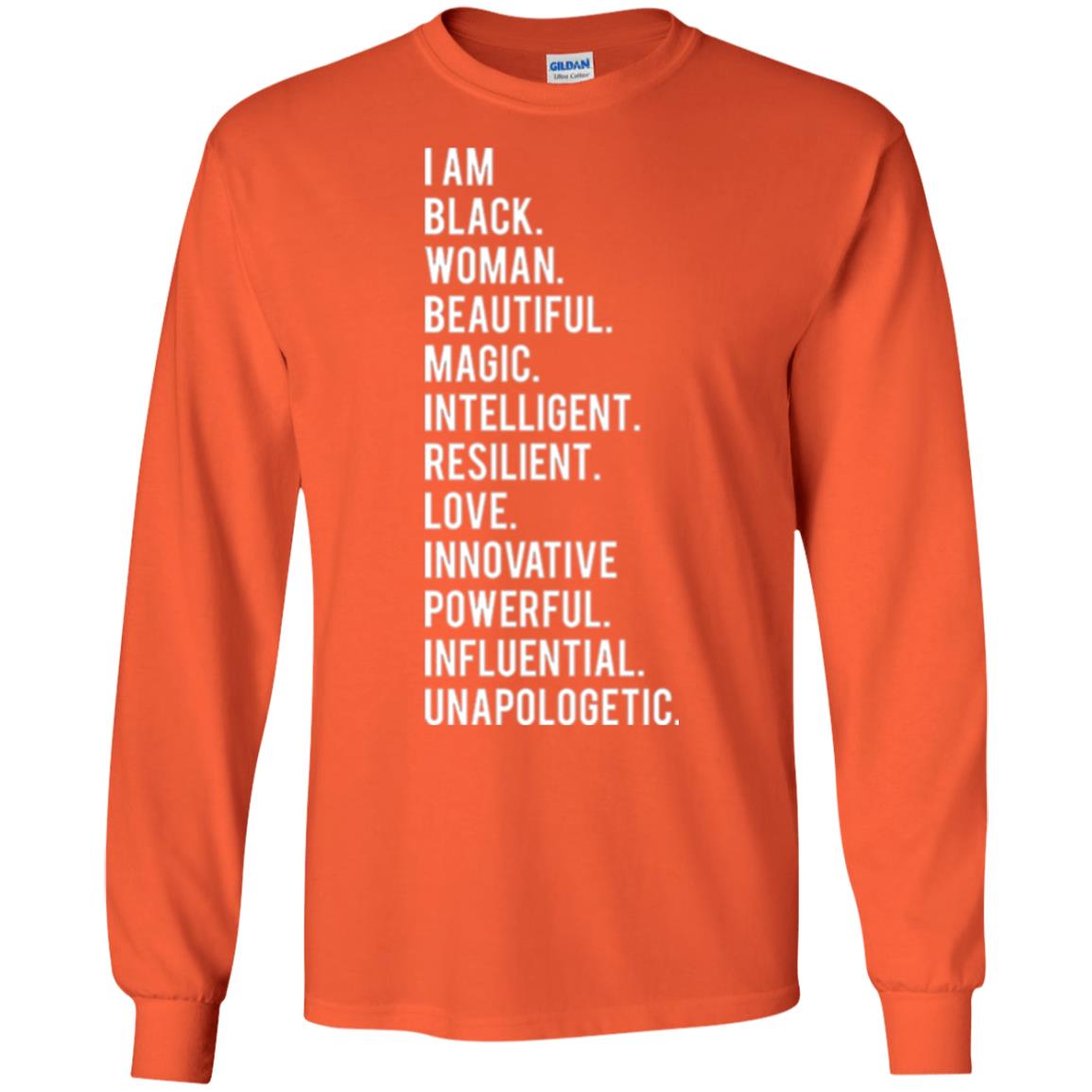 I Am Black Woman Black History Month 2018 T-shirt Orange