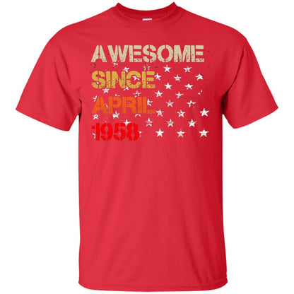 Born In April 1958 60th Birthday Awesome Since April 1958 Red