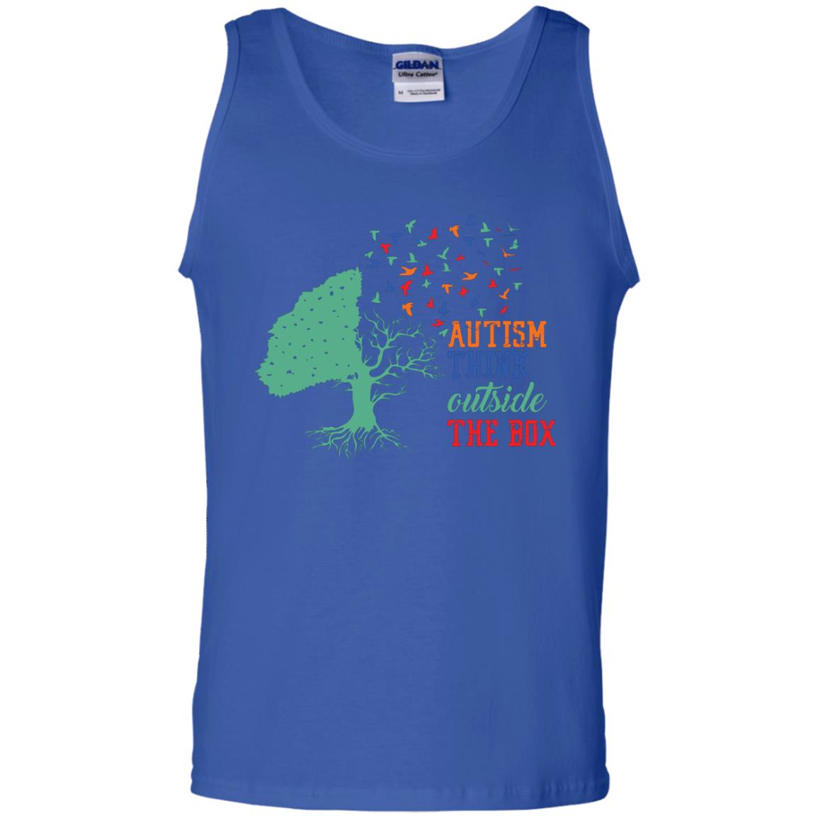 Autism Think Outside The Box Autism Awearness T-shirt Royal