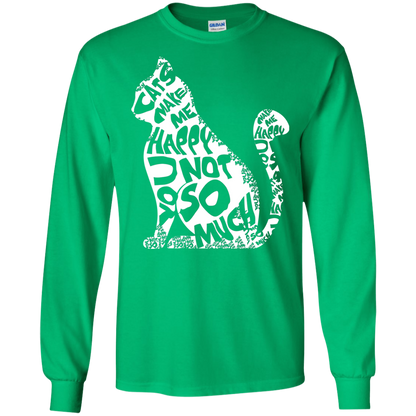 Cat Lover T-shirt Cat Make Me Happy You Not So Much Irish Green