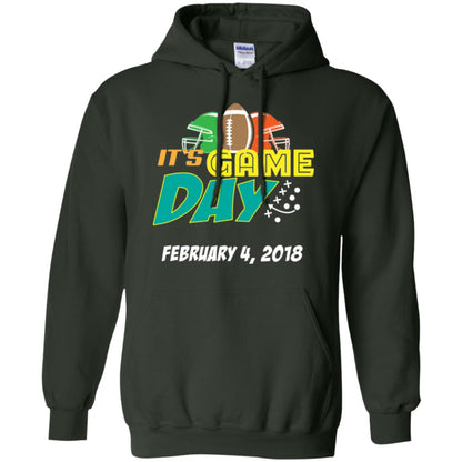 Football Lover T-shirt It_s Game Day February 4 2018 T-shirt Forest Green