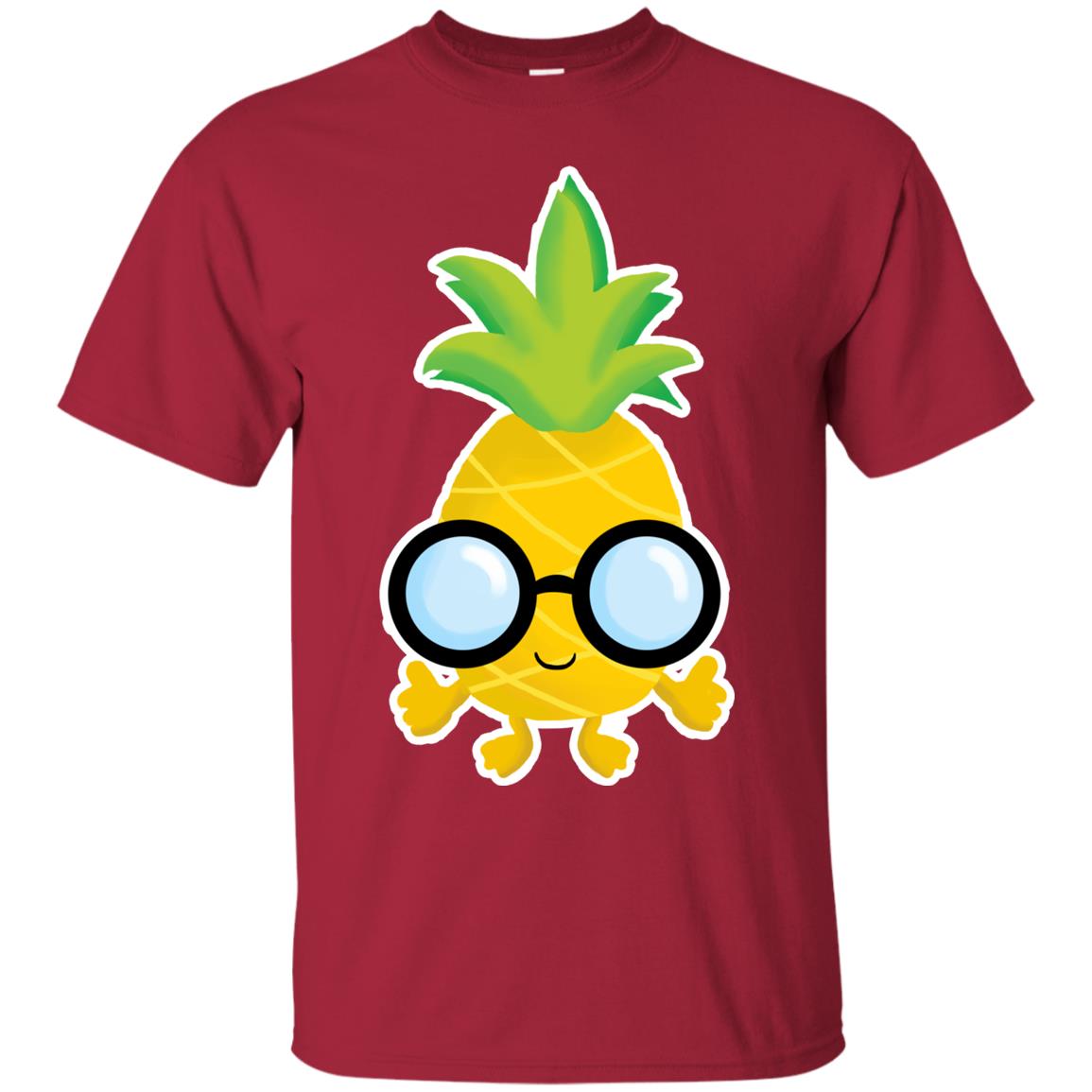 Funny Pineapple With Glasses For Boys Mens Shirt Cardinal
