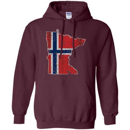 Minnesota Norwegian American Norge Norway Flag T-shirt Maroon