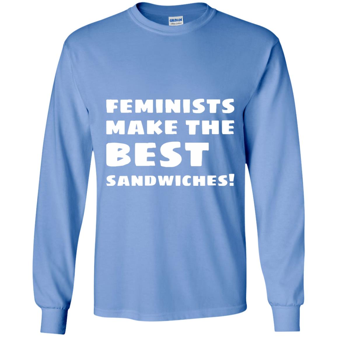 Feminists Make The Best Sandwiches Conversation T-shirt Carolina Blue