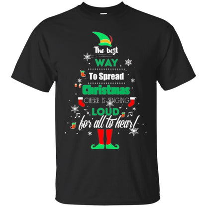 Elf Christmas T-shirt The Best Way To Spread Christmas Cheer Black