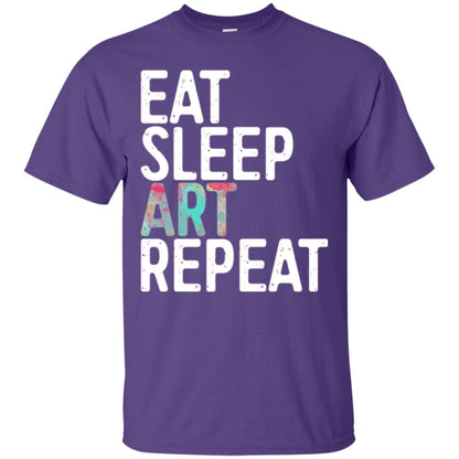 Artist T-shirt Eat Sleep Art Repeat Purple