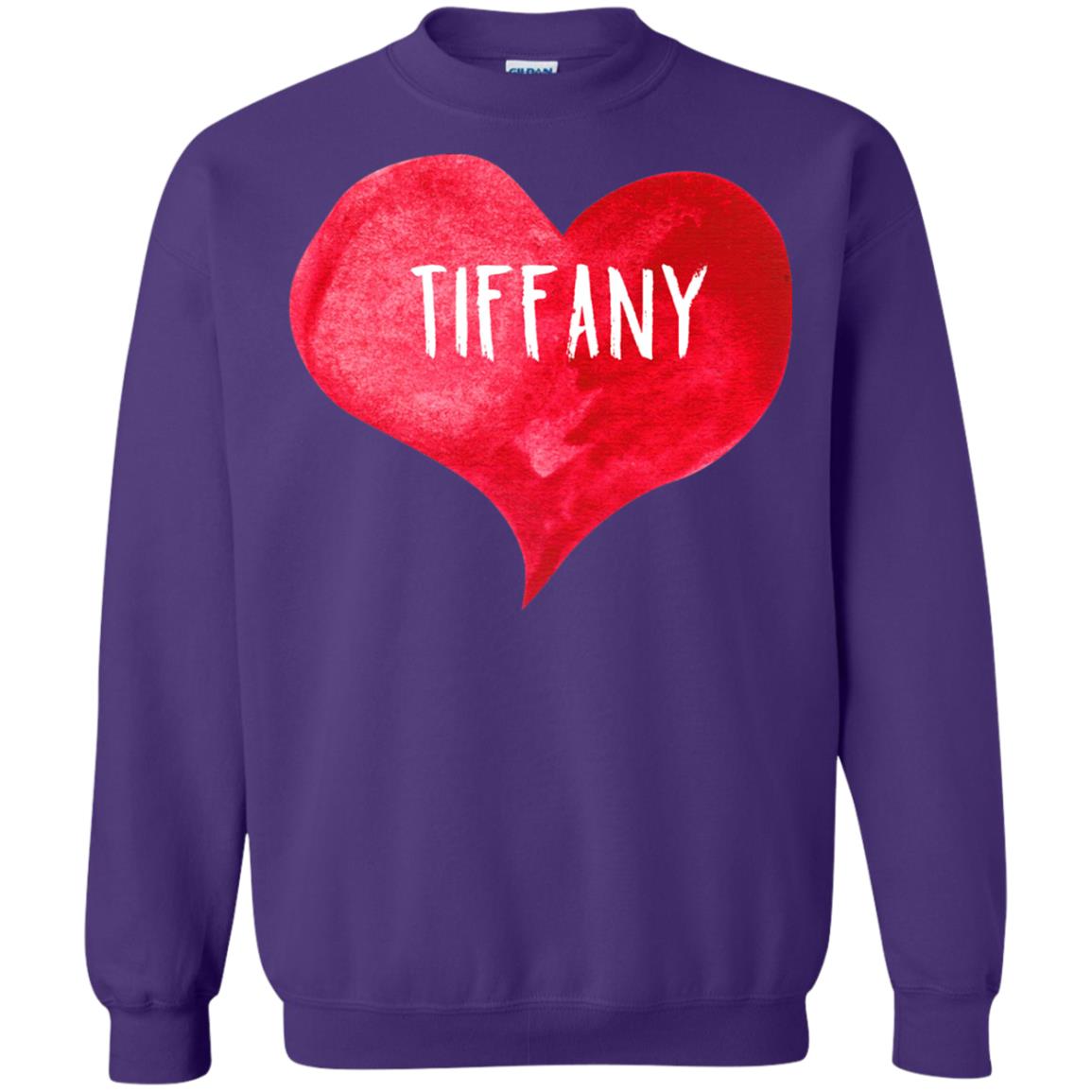 Valentine_s Day T-shirt I Love Tiffany Love Heart T-shirt Purple
