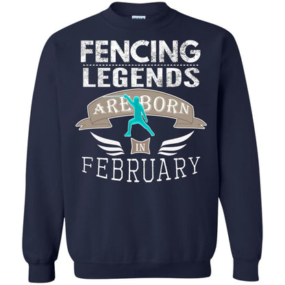 Fencing Legends Are Born In February Fencing Lover T-shirt Navy