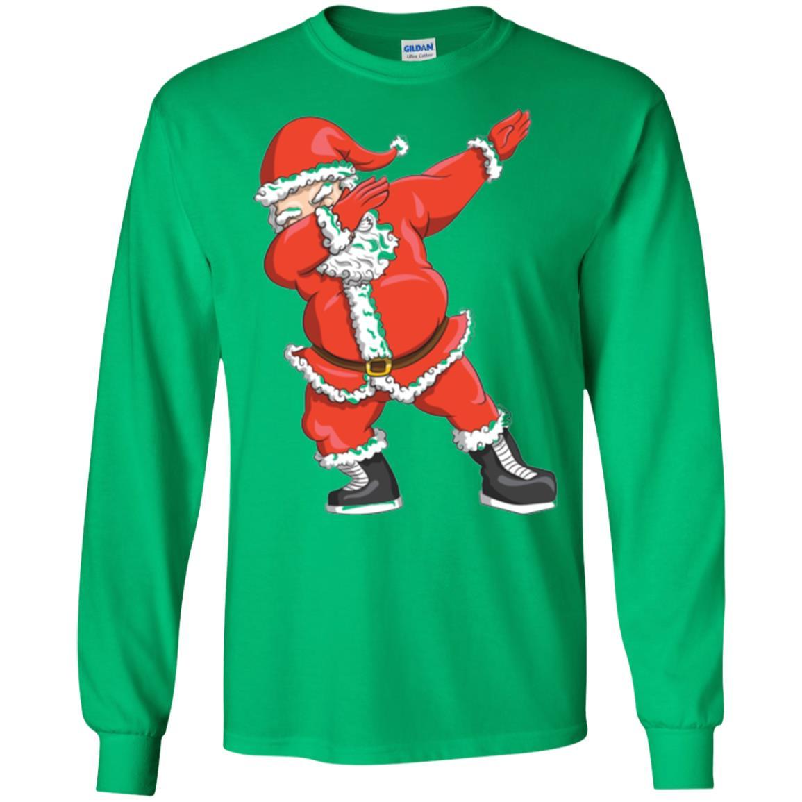 Funny Christmas T-shirt Dabbing Santa Claus Irish Green