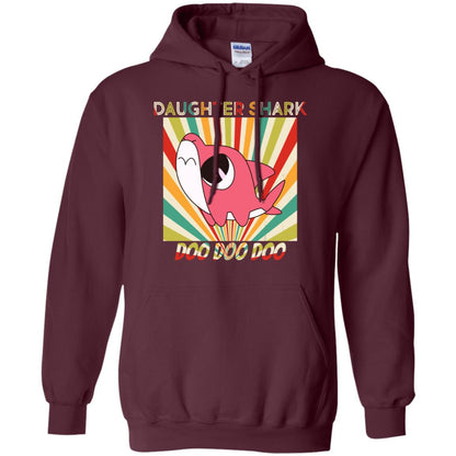 Daughter Shark Doo Doo Doo Family Shark Gift Shirt Maroon