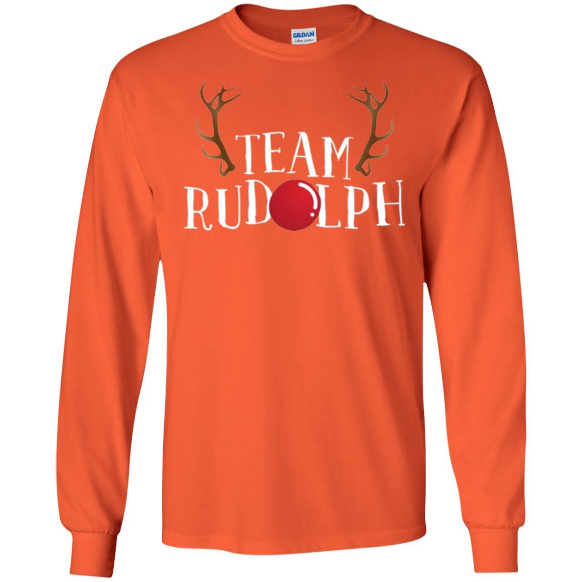 Christmas T-shirt Reindeer Team Rudolph Orange