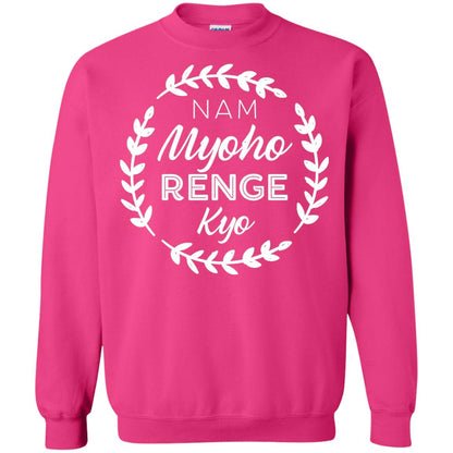 Nam Myoho Renge Kyo White Crest Shirt Heliconia