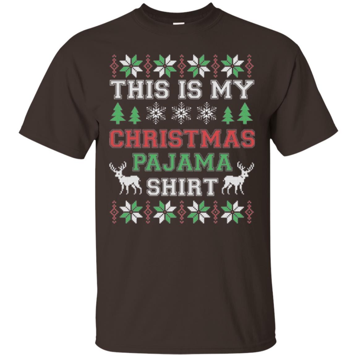 Christmas T-shirt This Is My Christmas Pajama Dark Chocolate