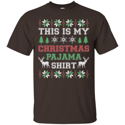 Christmas T-shirt This Is My Christmas Pajama Dark Chocolate