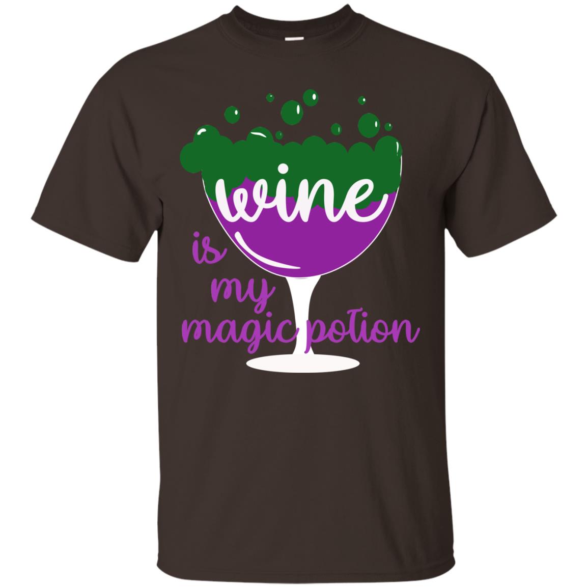 Wine Is My Magic Potion Funny Halloween Wine Lovers Shirt Dark Chocolate