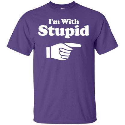 Im With Stupid Funny Shirt Purple