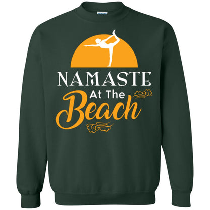 Yoga Lover T-shirt Namaste At The Beach Forest Green