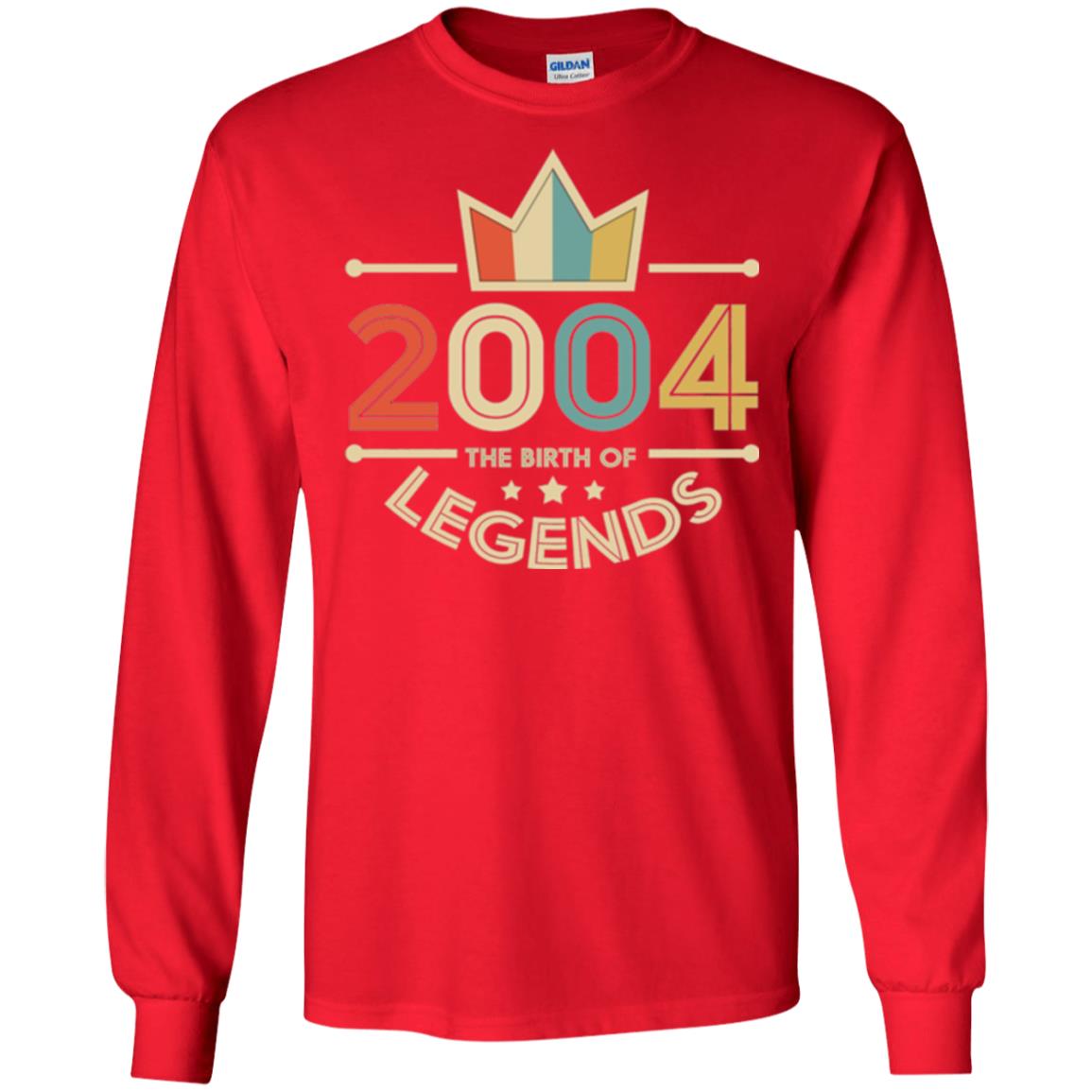 Brithday T-shirt Vintage 2004 The Birth Of Legends Red