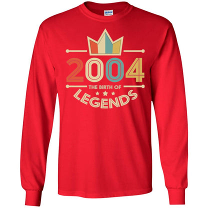 Brithday T-shirt Vintage 2004 The Birth Of Legends Red