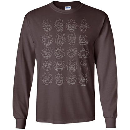 Movie T-shirt The Many Faces Of Rick Dark Chocolate