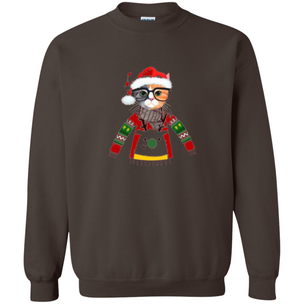 Cat Lovers T-shirt Meowy Christmas Dark Chocolate