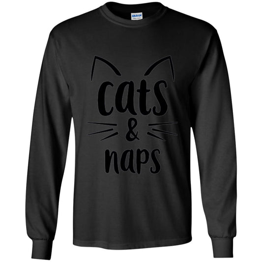 Cats And Naps Lovers T-shirt Black