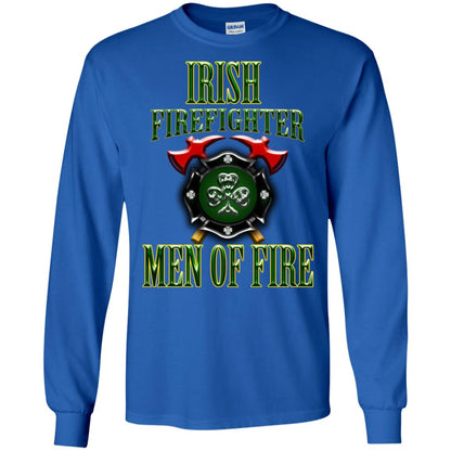 Irsh Firefighter Men Of Fire Irish Fireman Gift Shirt Royal