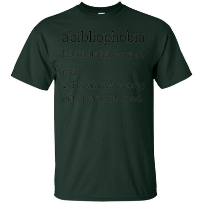 Bookworms T-shirt Abibliophobia Definition Forest Green