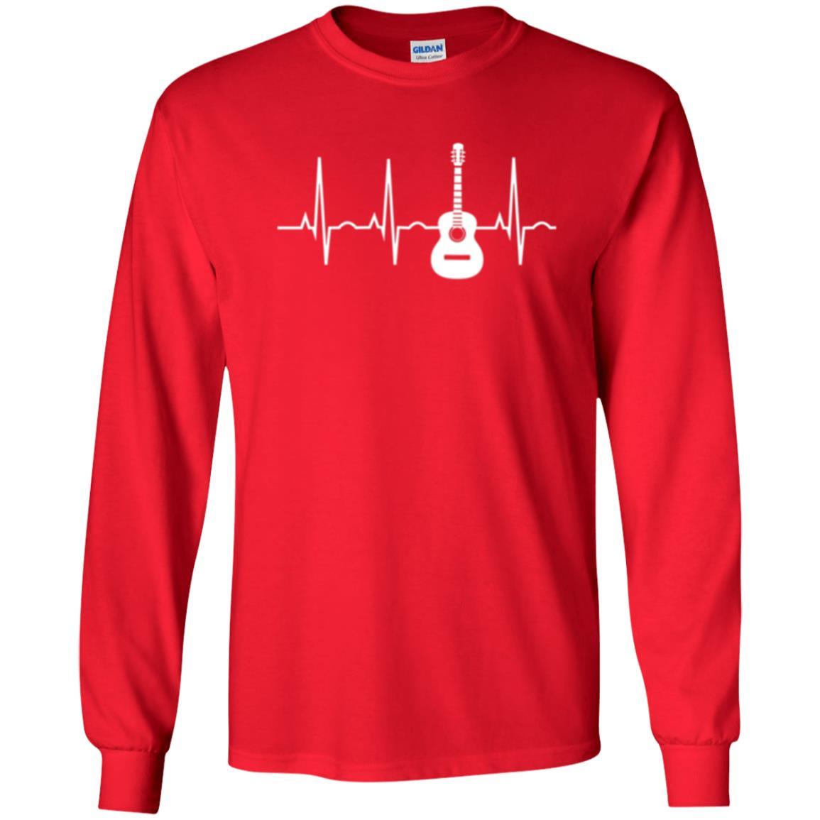 Guitarist T-shirt Guitar Heartbeat T-shirt Red