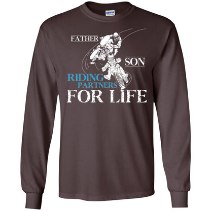 Motocross T-shirt Father Son Riding Partners For Life Dark Chocolate