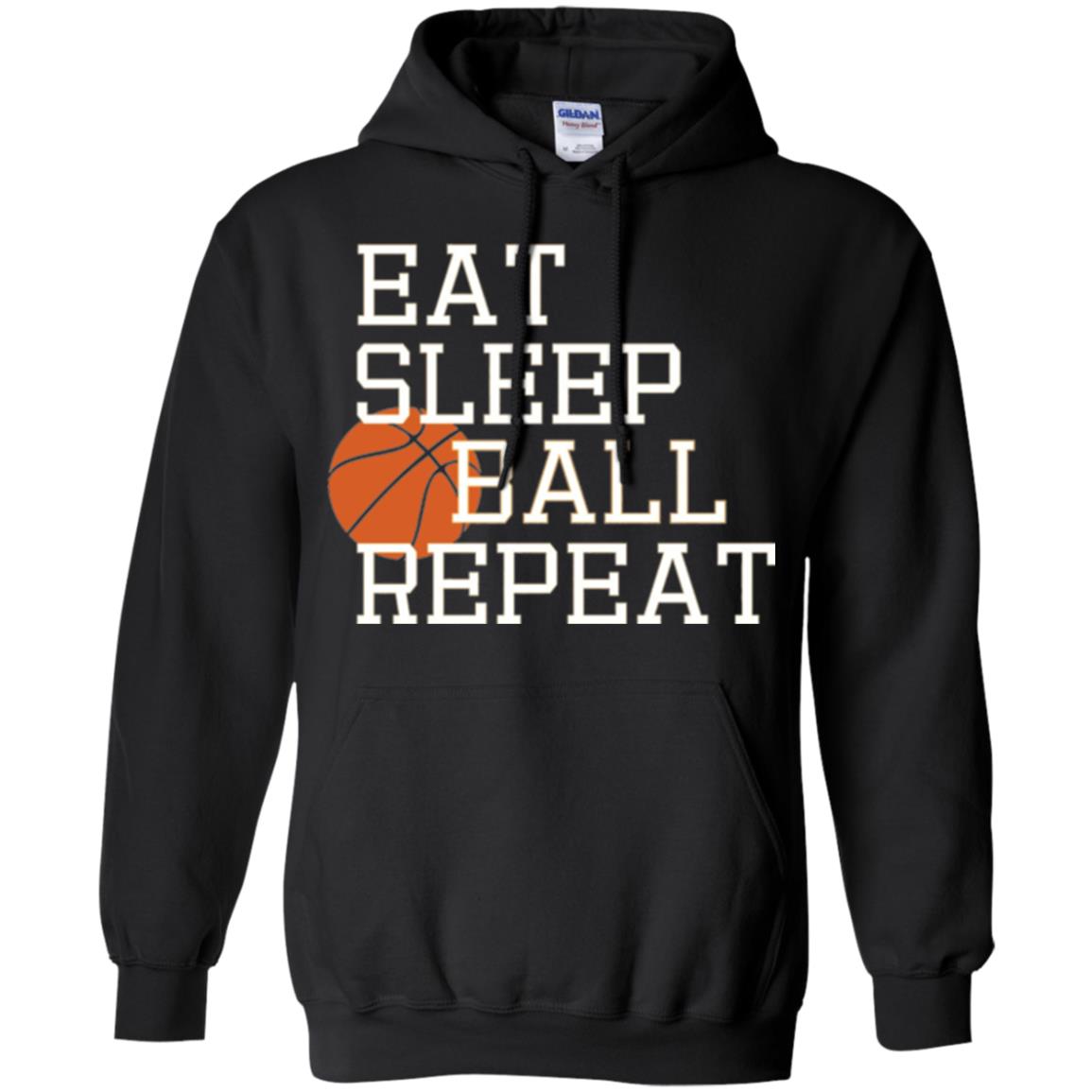 Basketball T-shirt Eat Sleep Basketball Repeat Black