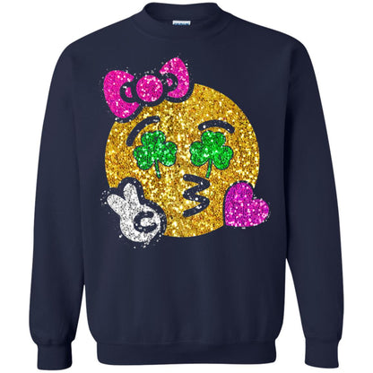 Emoji Kiss Heart Princess St. Patrick_s Day T-shirt Navy