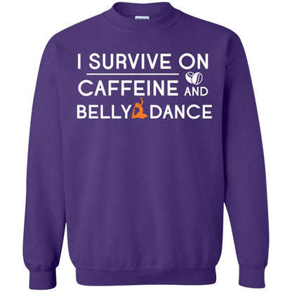 Belly Dancing Lover T-shirt I Survive On Caffeine And Belly Dance Purple
