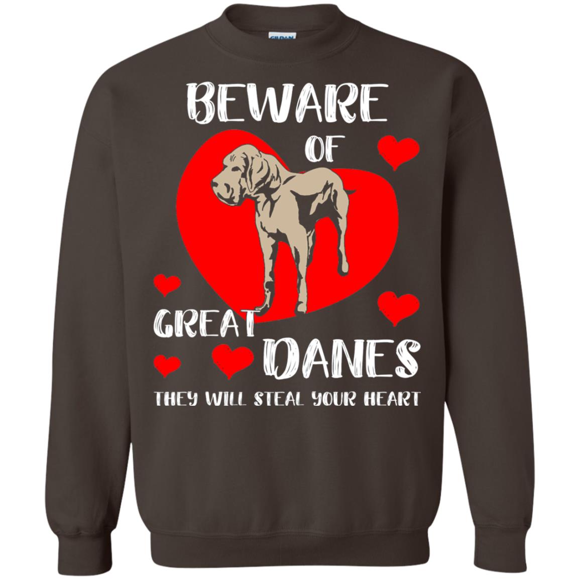 Beware Of Great Danes They Will Steal Your Heart Cute Shirt Dark Chocolate