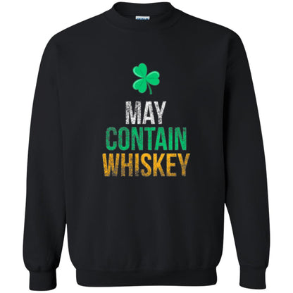 Funny St. Patricks Day T-shirt May Contain Whiskey Black