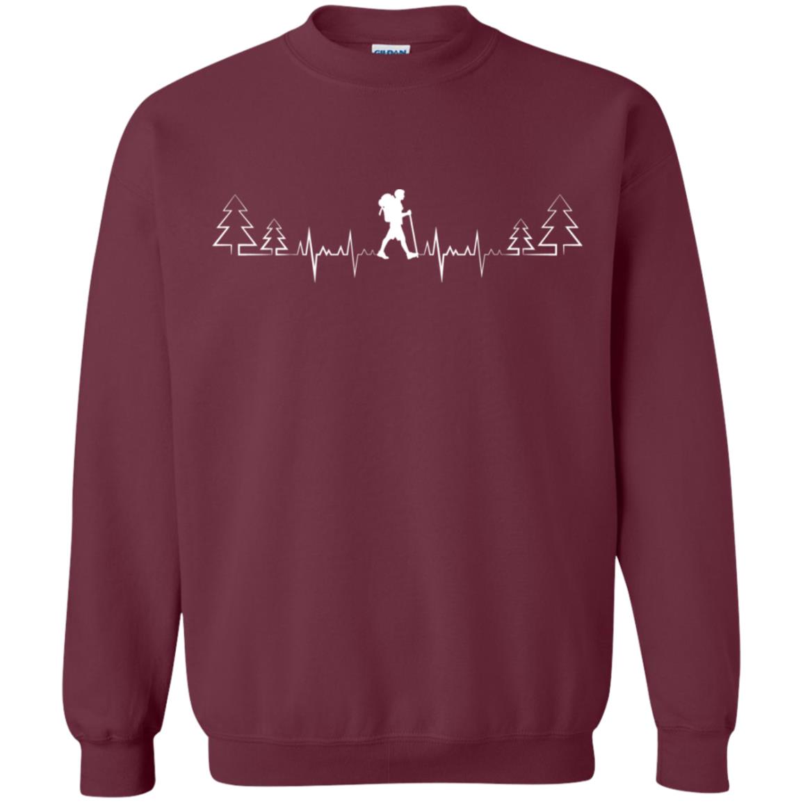 Heart Beat Hiking Lovers Shirt Maroon