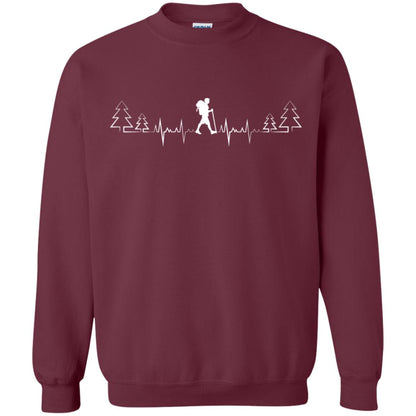 Heart Beat Hiking Lovers Shirt Maroon