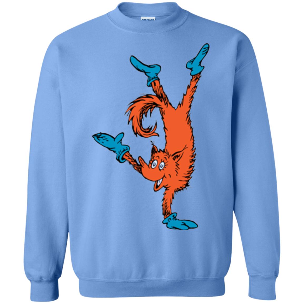 Dr. Seuss Fox In Socks Handstand Book Lover T-shirt Carolina Blue