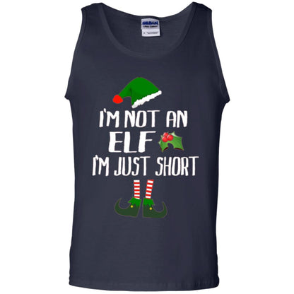 Funny Christmas T-shirt I_m Not An Elf I_m Just Short Navy